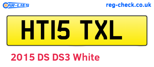 HT15TXL are the vehicle registration plates.