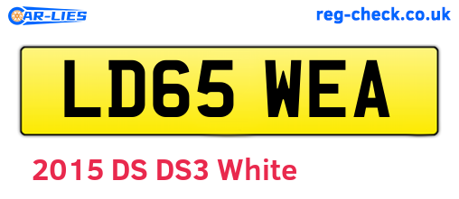 LD65WEA are the vehicle registration plates.