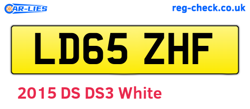 LD65ZHF are the vehicle registration plates.
