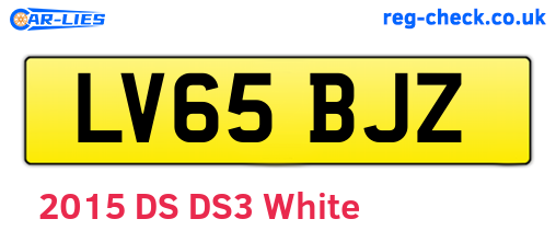 LV65BJZ are the vehicle registration plates.