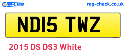 ND15TWZ are the vehicle registration plates.