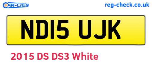 ND15UJK are the vehicle registration plates.