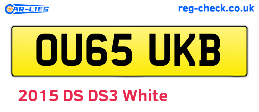OU65UKB are the vehicle registration plates.