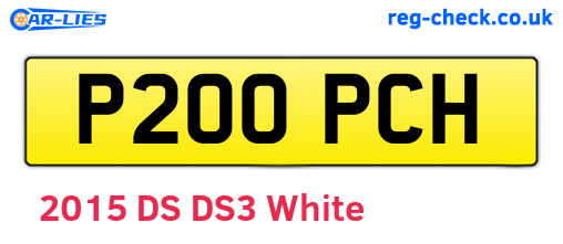 P200PCH are the vehicle registration plates.