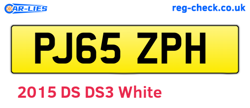 PJ65ZPH are the vehicle registration plates.