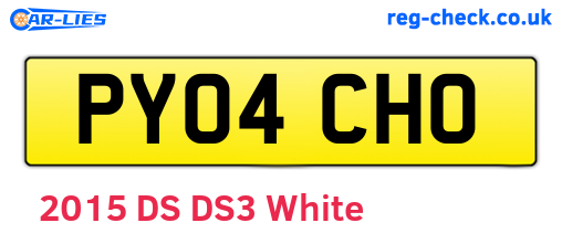 PY04CHO are the vehicle registration plates.
