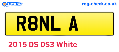R8NLA are the vehicle registration plates.
