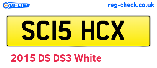 SC15HCX are the vehicle registration plates.