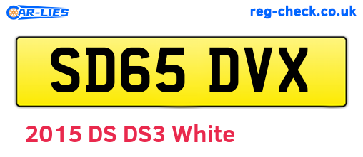 SD65DVX are the vehicle registration plates.