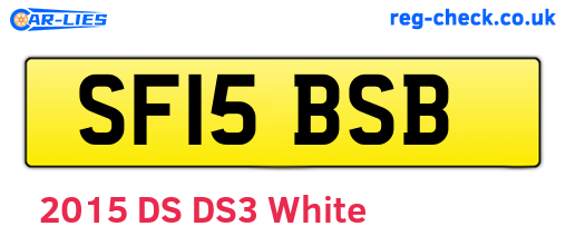 SF15BSB are the vehicle registration plates.
