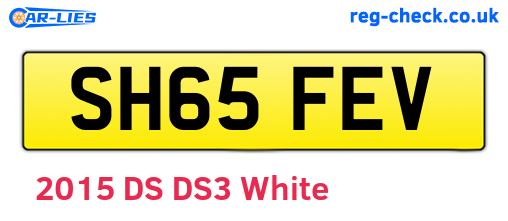 SH65FEV are the vehicle registration plates.