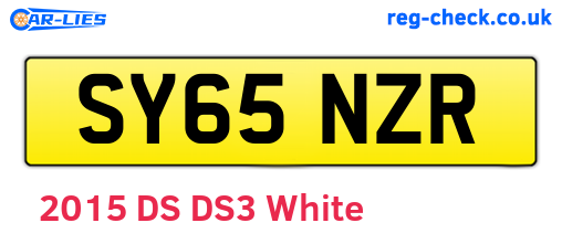 SY65NZR are the vehicle registration plates.