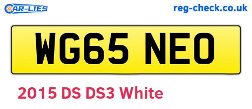 WG65NEO are the vehicle registration plates.