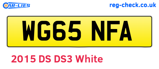 WG65NFA are the vehicle registration plates.