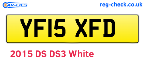 YF15XFD are the vehicle registration plates.