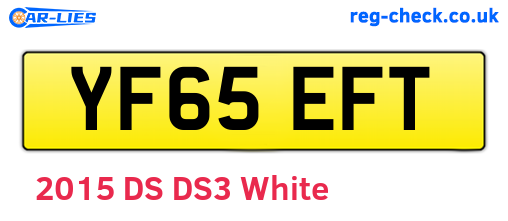 YF65EFT are the vehicle registration plates.
