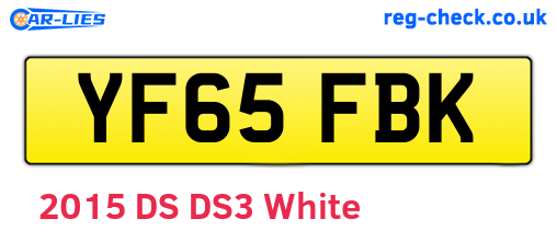 YF65FBK are the vehicle registration plates.