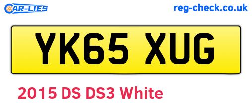 YK65XUG are the vehicle registration plates.