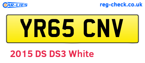 YR65CNV are the vehicle registration plates.