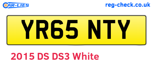 YR65NTY are the vehicle registration plates.