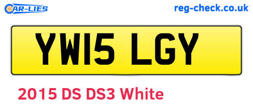 YW15LGY are the vehicle registration plates.