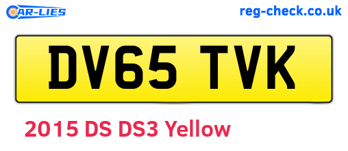 DV65TVK are the vehicle registration plates.