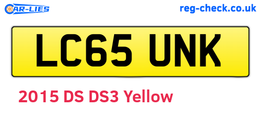 LC65UNK are the vehicle registration plates.