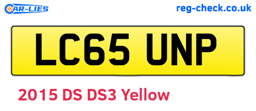 LC65UNP are the vehicle registration plates.