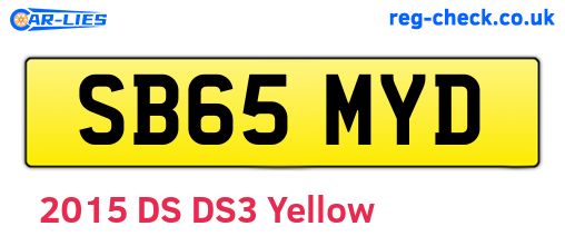 SB65MYD are the vehicle registration plates.