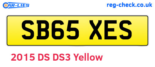 SB65XES are the vehicle registration plates.