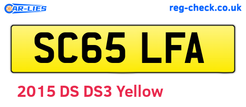 SC65LFA are the vehicle registration plates.