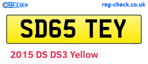 SD65TEY are the vehicle registration plates.