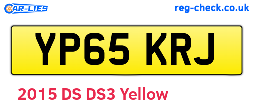 YP65KRJ are the vehicle registration plates.