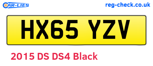 HX65YZV are the vehicle registration plates.