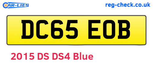 DC65EOB are the vehicle registration plates.