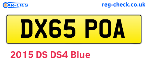 DX65POA are the vehicle registration plates.