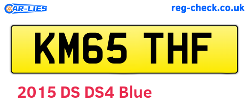 KM65THF are the vehicle registration plates.