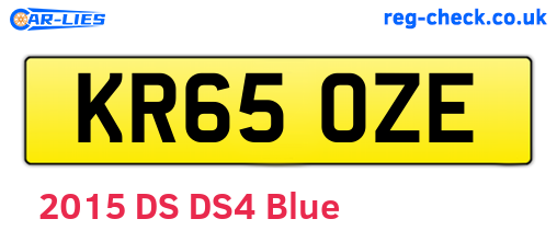 KR65OZE are the vehicle registration plates.
