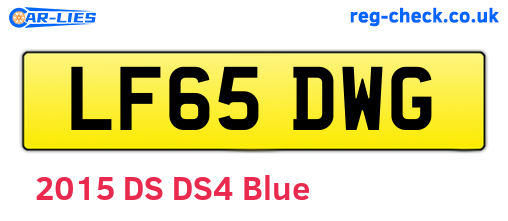LF65DWG are the vehicle registration plates.
