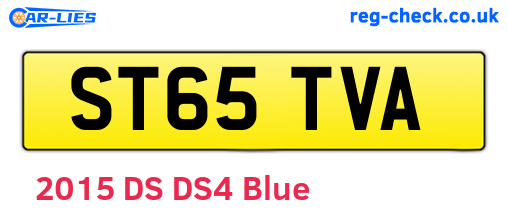 ST65TVA are the vehicle registration plates.