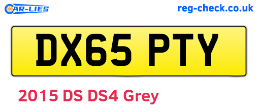 DX65PTY are the vehicle registration plates.