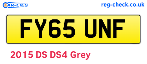 FY65UNF are the vehicle registration plates.