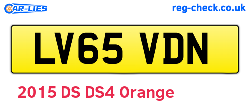 LV65VDN are the vehicle registration plates.
