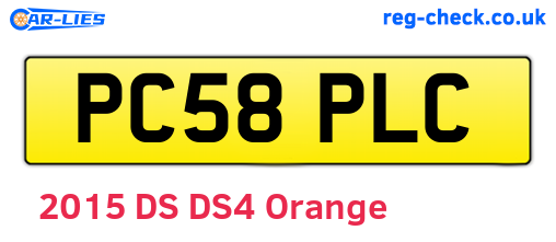 PC58PLC are the vehicle registration plates.
