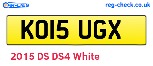 KO15UGX are the vehicle registration plates.