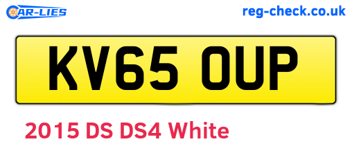 KV65OUP are the vehicle registration plates.