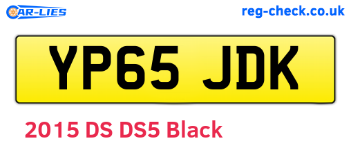 YP65JDK are the vehicle registration plates.