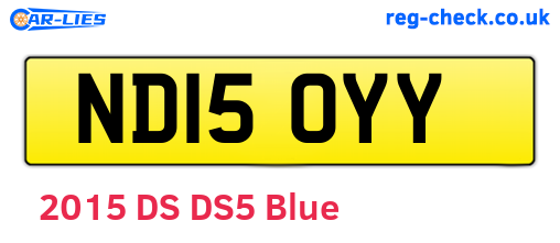 ND15OYY are the vehicle registration plates.