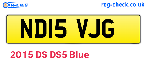 ND15VJG are the vehicle registration plates.