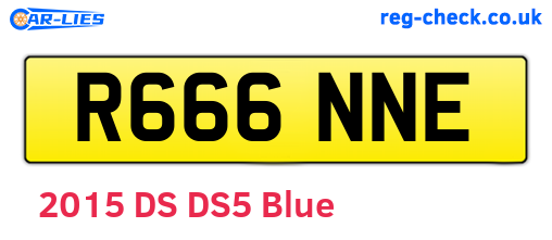 R666NNE are the vehicle registration plates.